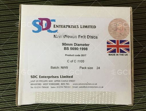 SDC Martindale Wool Felt Discs | Non Woven 90mm